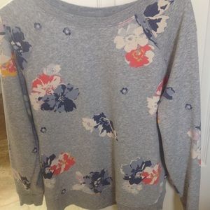 Grey Floral Sweatshirt Size M